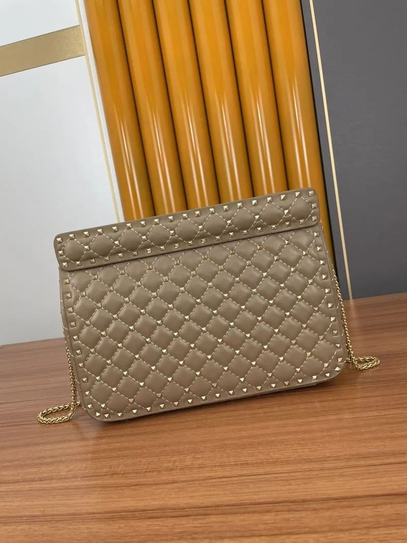 Valentino Beige Studded Chain Satchel Bag 965 - Image 3