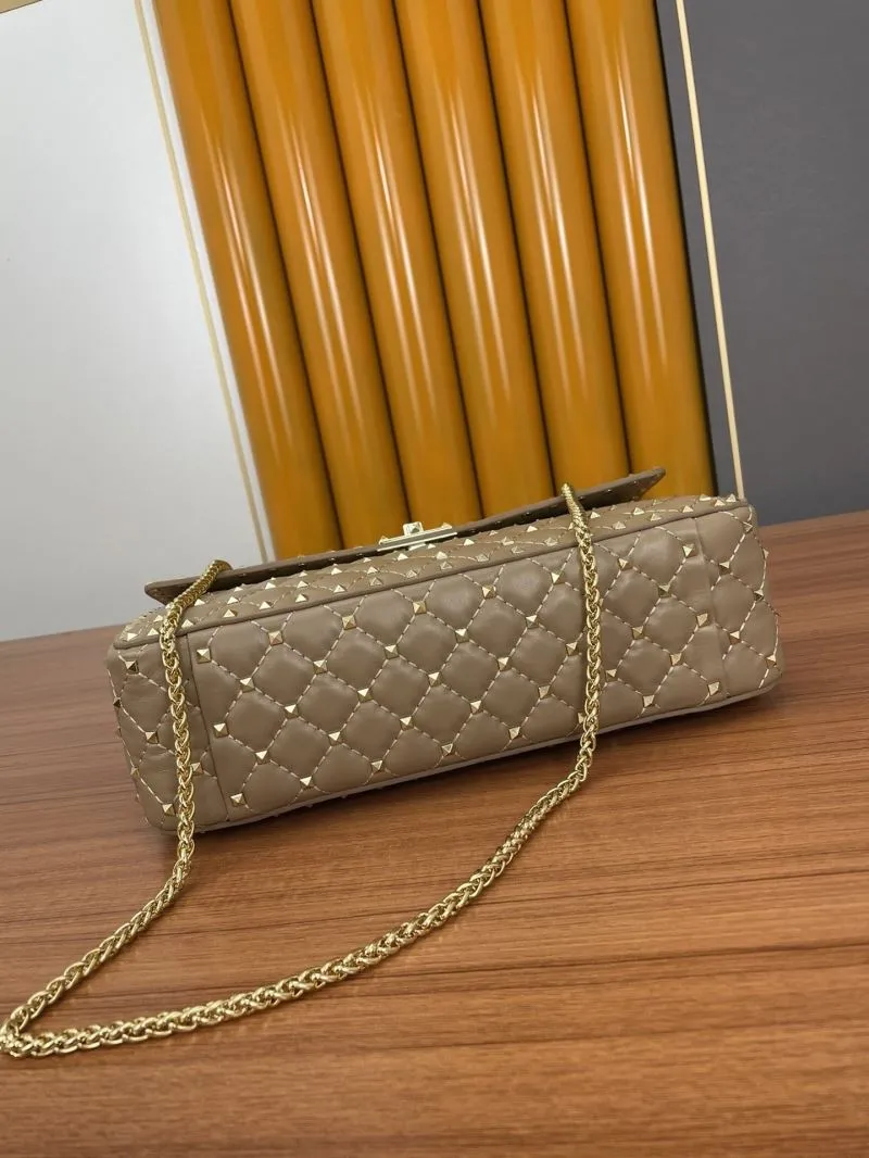 Valentino Beige Studded Chain Satchel Bag 965 - Image 5