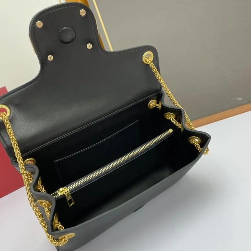 Valentino Black Leather Satchel Bag 975 - Image 7
