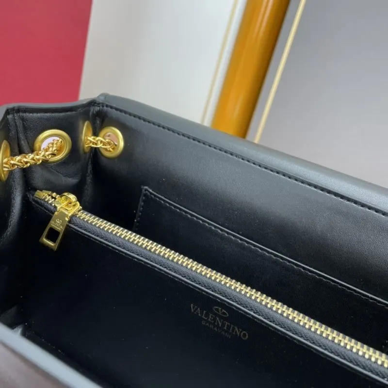 Valentino Black Leather Satchel Bag 975 - Image 8