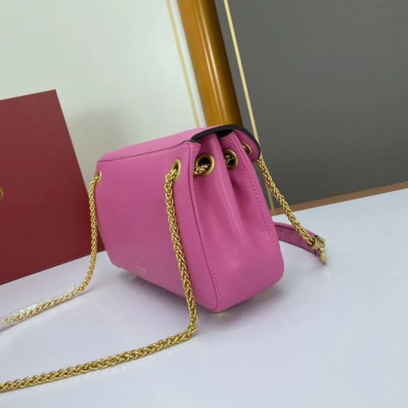 Valentino Pink Leather Chain Shoulder Bag - Image 5