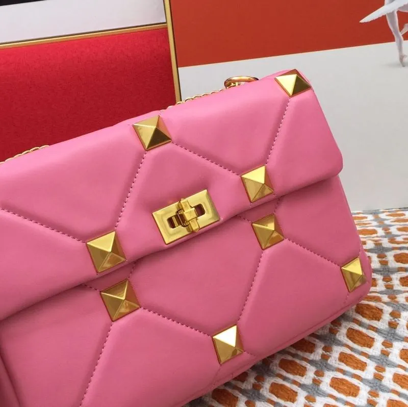 Valentino Pink Studded Satchel Bag V9828 - Image 4