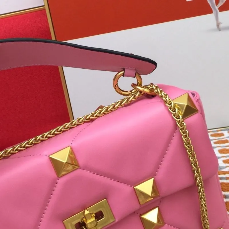 Valentino Pink Studded Satchel Bag V9828 - Image 5