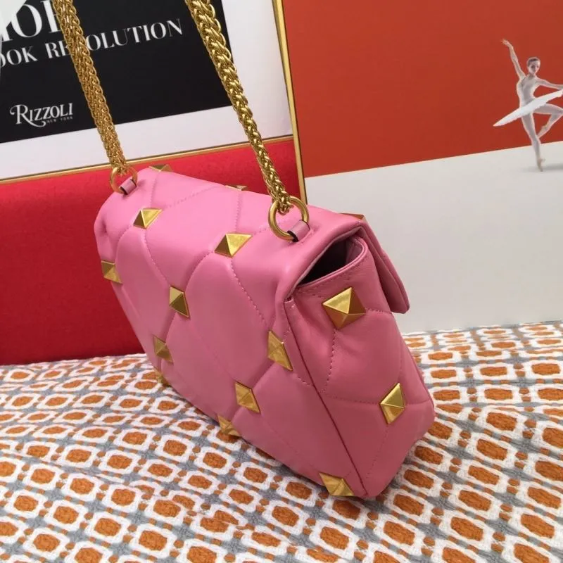 Valentino Pink Studded Satchel Bag V9828 - Image 6