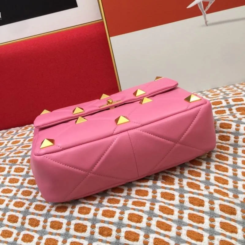 Valentino Pink Studded Satchel Bag V9828 - Image 7