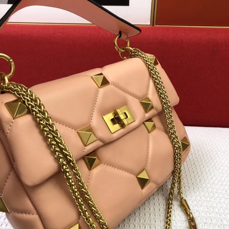 Valentino Pink Nappa Leather Chain Satchel Bag - Image 4