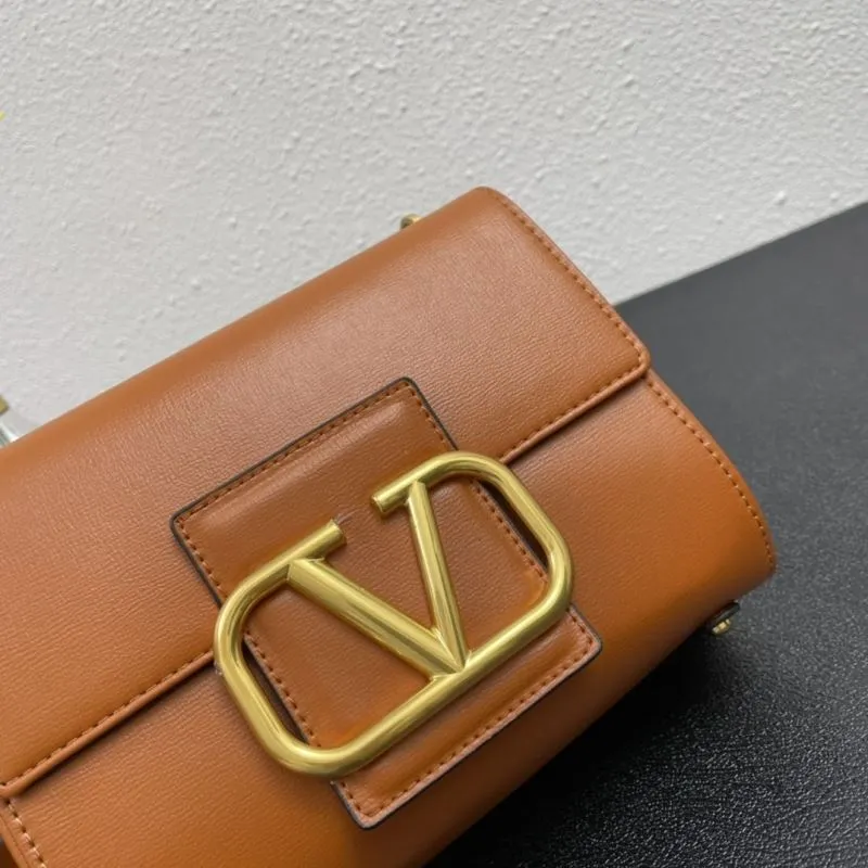 Valentino V5003 Brown Leather Satchel Bag Size 20 - Image 4