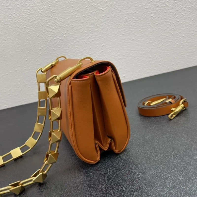Valentino V5003 Brown Leather Satchel Bag Size 20 - Image 6