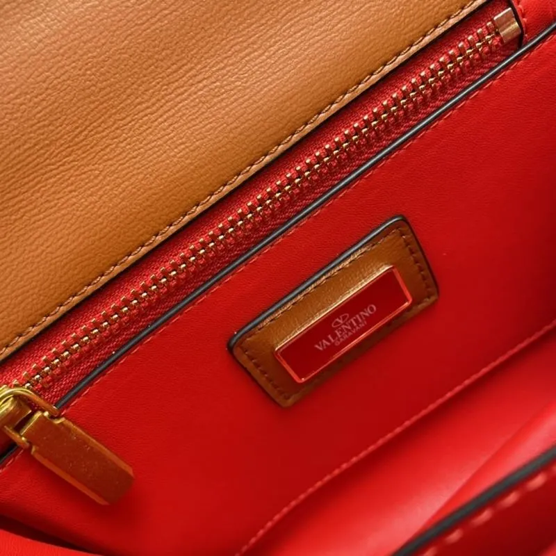 Valentino V5003 Brown Leather Satchel Bag Size 20 - Image 9