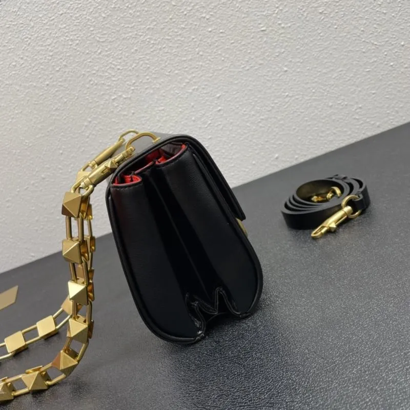 Valentino Black Satchel Bag V5003 Size 20 - Image 5