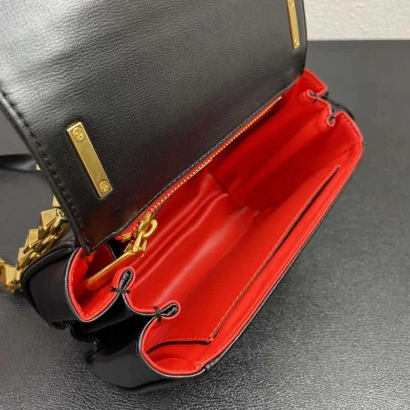Valentino Black Satchel Bag V5003 Size 20 - Image 8