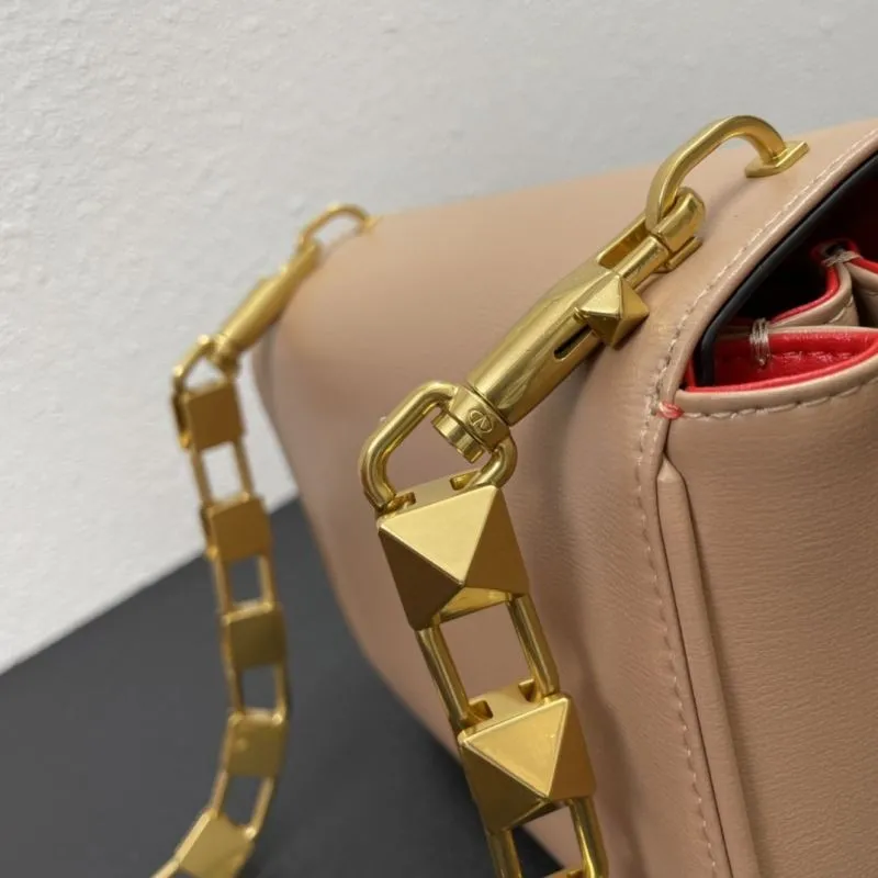Valentino V5003 Beige Leather Satchel Bag Size 20 - Image 6