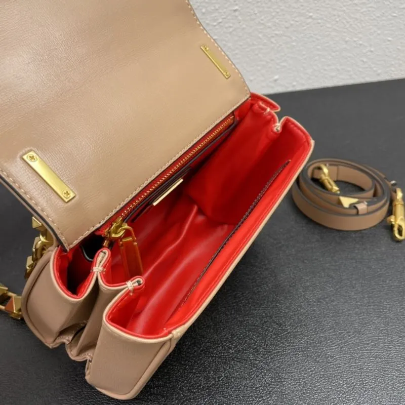Valentino V5003 Beige Leather Satchel Bag Size 20 - Image 8