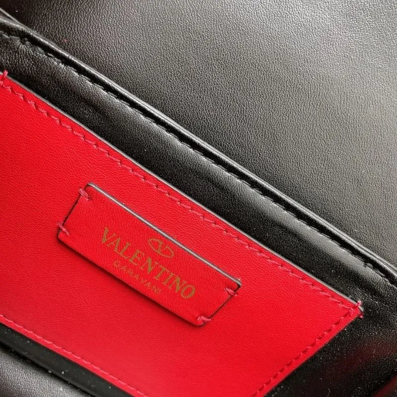 Valentino Garavani Black Leather Crossbody Satchel Bag 998 - Image 8