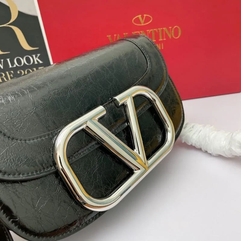 Valentino Black Leather Crossbody Satchel Bag 1016 - Image 3
