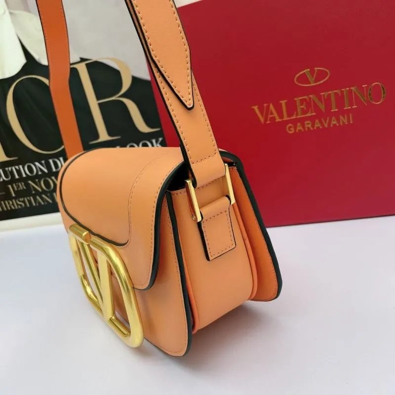 Valentino Orange Leather Satchel Bag 1022 - Image 3