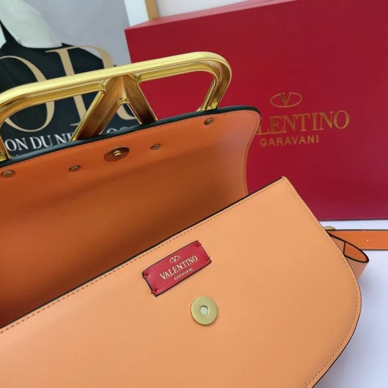 Valentino Orange Leather Satchel Bag 1022 - Image 8
