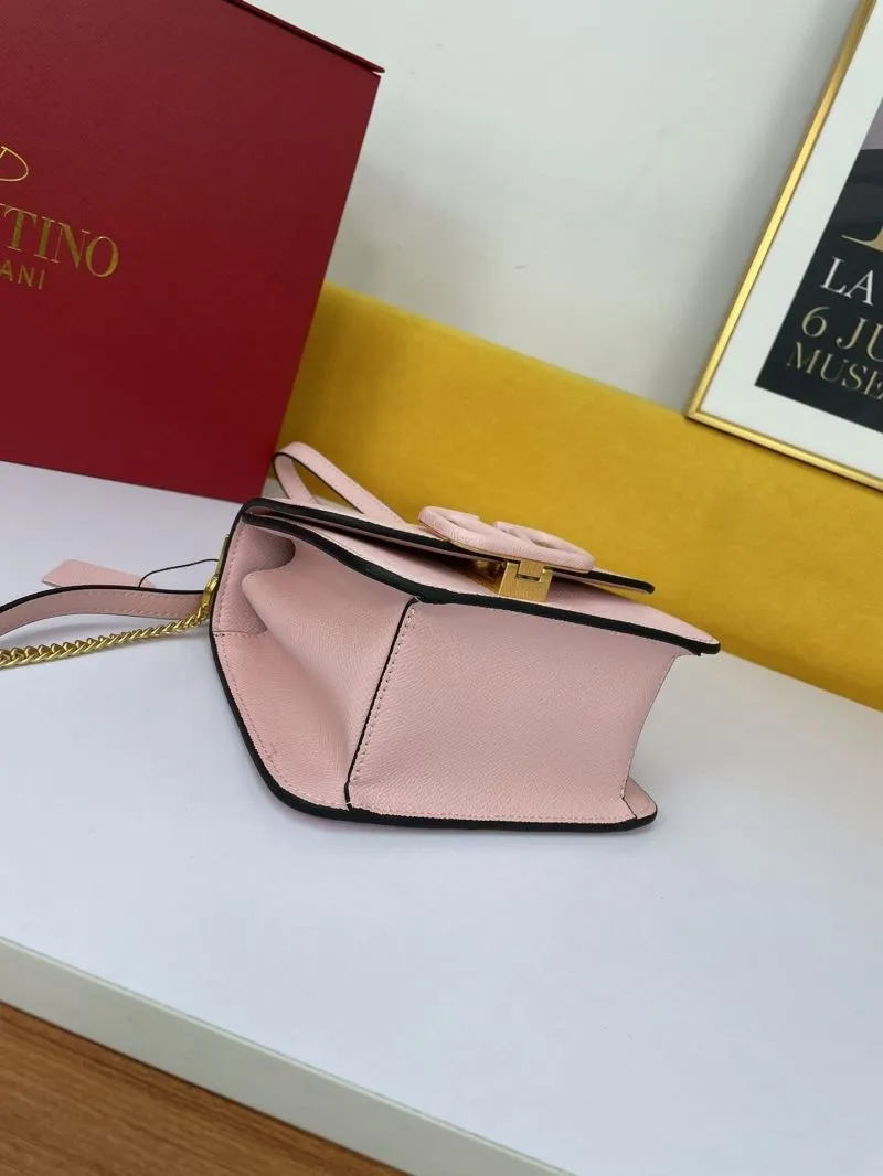 Valentino Pink Leather Crossbody Satchel Bag - Image 3