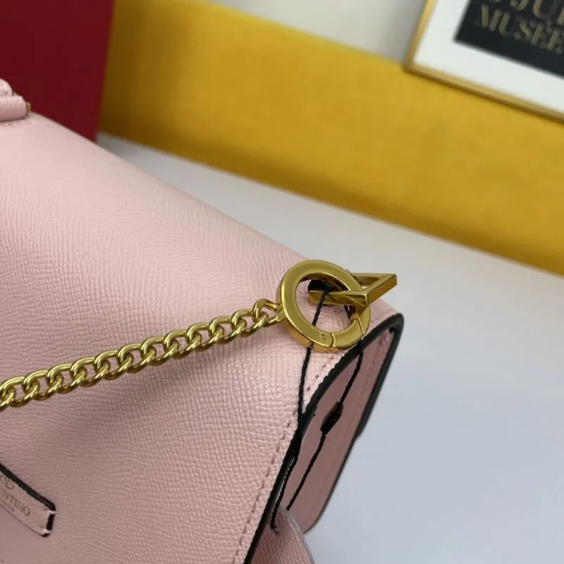 Valentino Pink Leather Crossbody Satchel Bag - Image 5