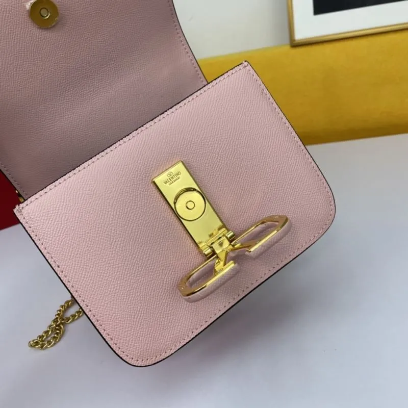 Valentino Pink Leather Crossbody Satchel Bag - Image 6