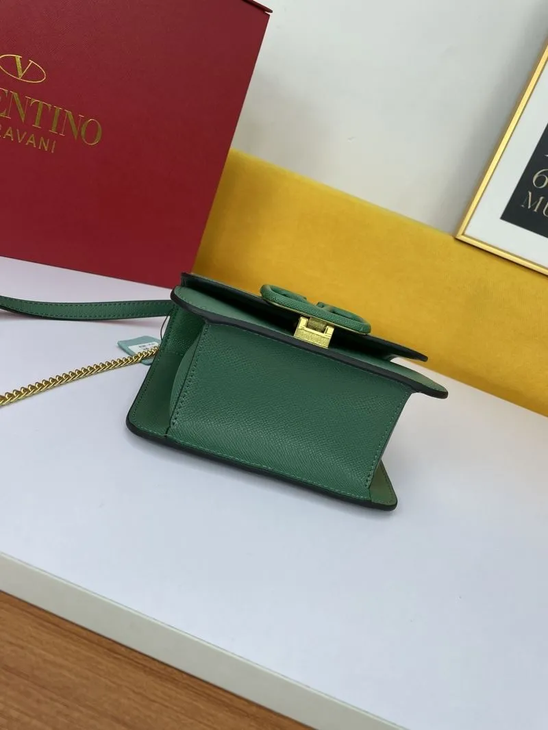 Valentino Green Leather Crossbody Satchel Bag 1031 - Image 3