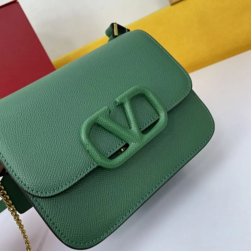 Valentino Green Leather Crossbody Satchel Bag 1031 - Image 4