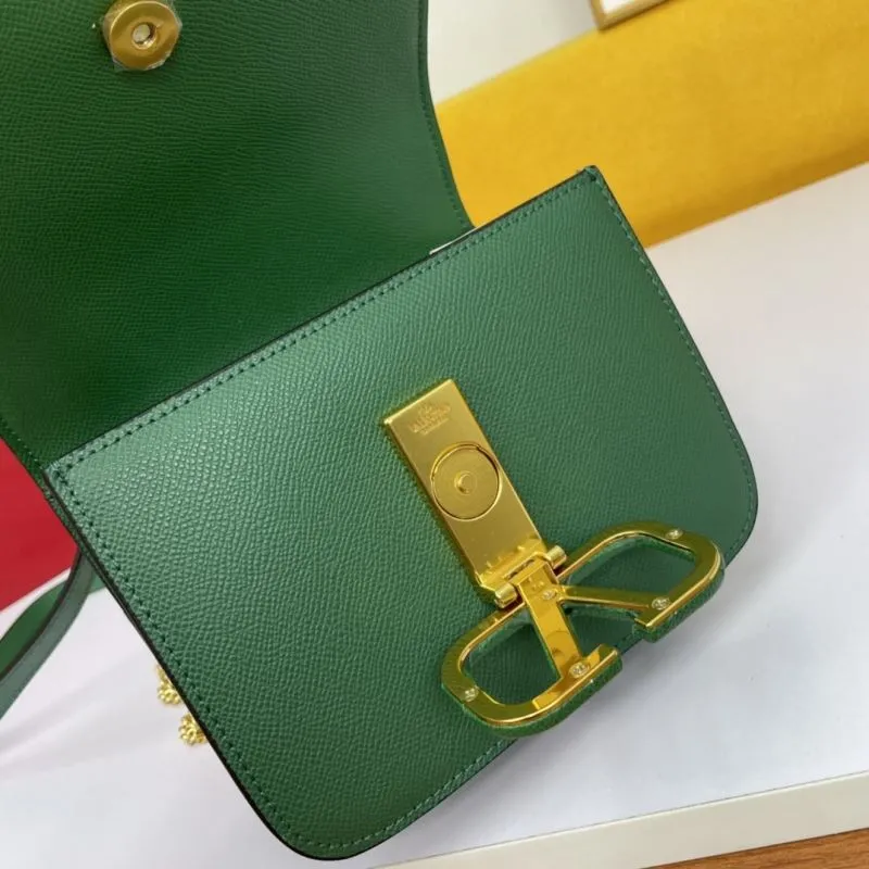 Valentino Green Leather Crossbody Satchel Bag 1031 - Image 6