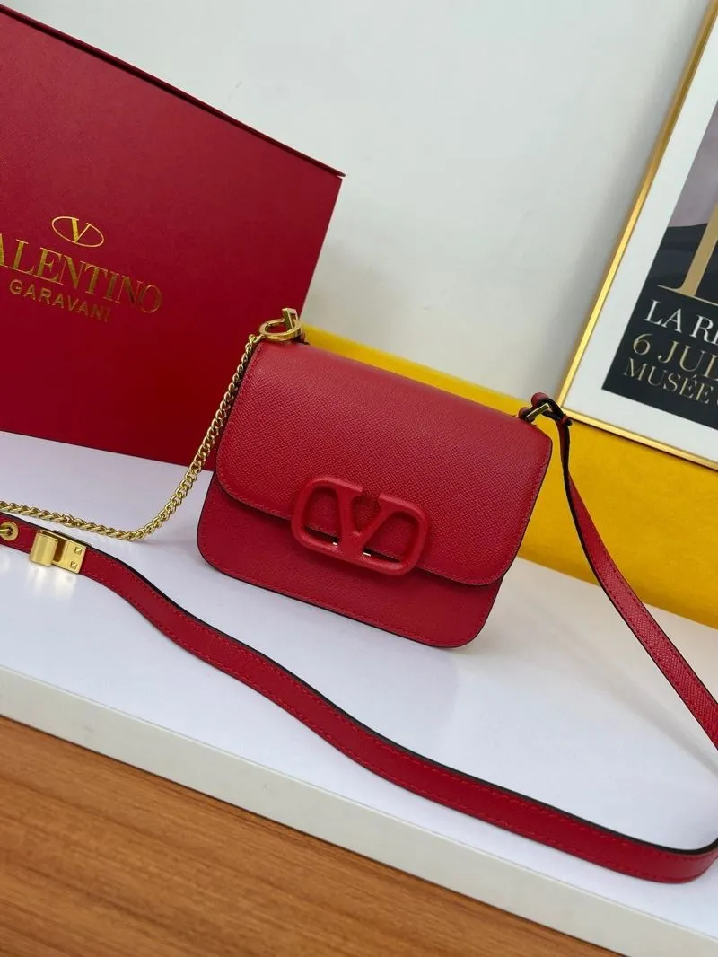 Valentino Garavani Leather Crossbody Satchel Bag 1033 - Image 3