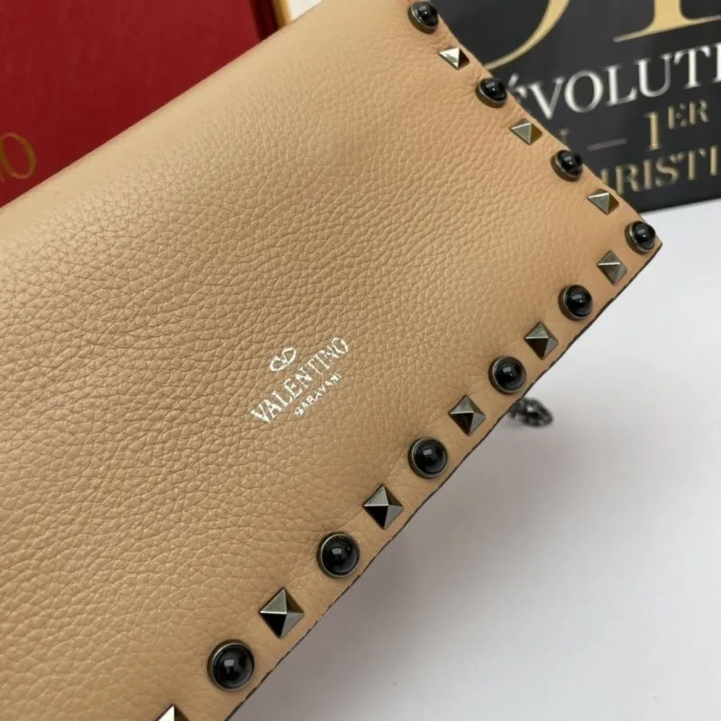Valentino Garavani Beige Studded Crossbody Satchel Bag 1034 - Image 5