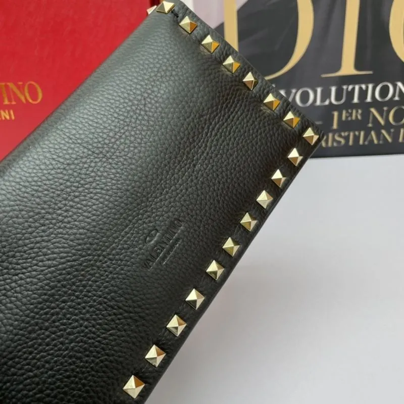 Valentino Garavani Black Rockstud Chain Wallet Bag 1037 - Image 5