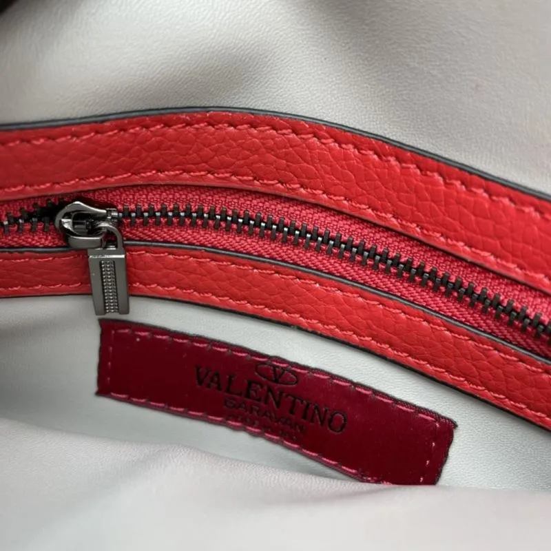 Valentino Red Leather Crossbody Satchel Bag 1038 - Image 8