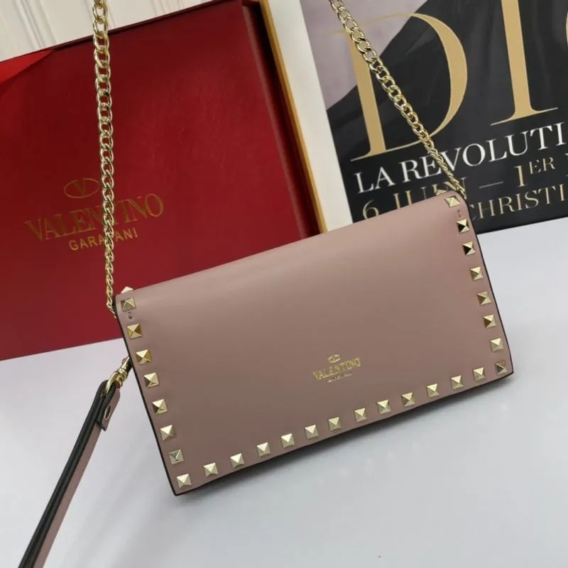 Alternative view of Valentino Pink Rockstud Chain Satchel Bag 1041
