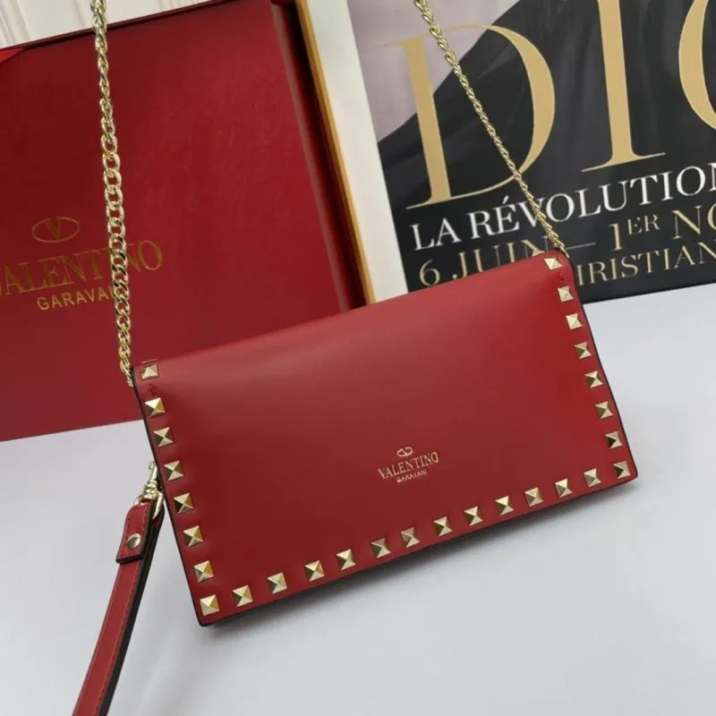 Alternative view of Valentino Red Studded Chain Crossbody Bag