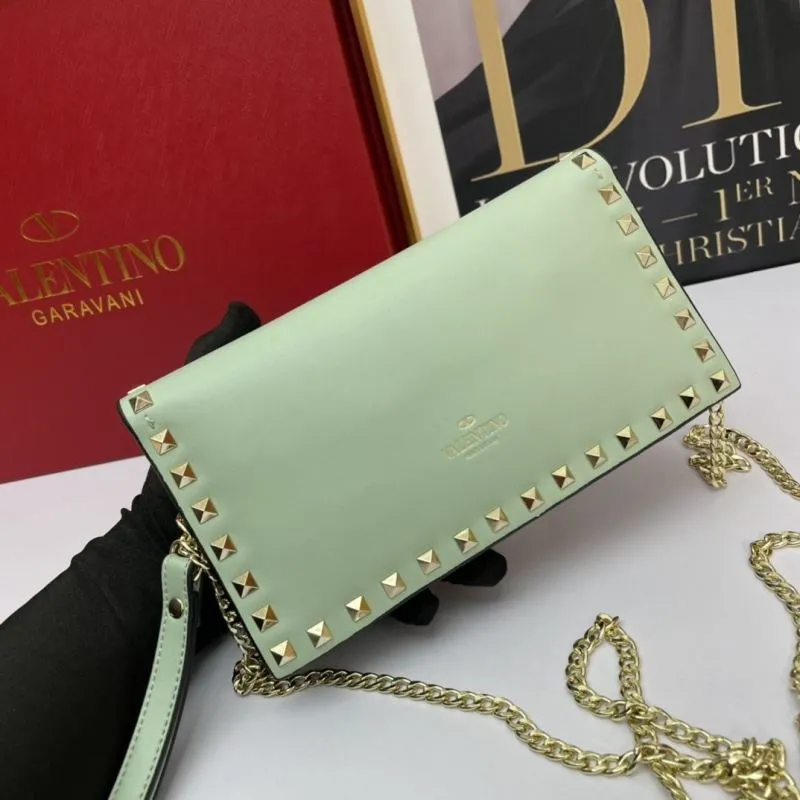 Valentino Mint Green Rockstud Crossbody Satchel Bag 1045