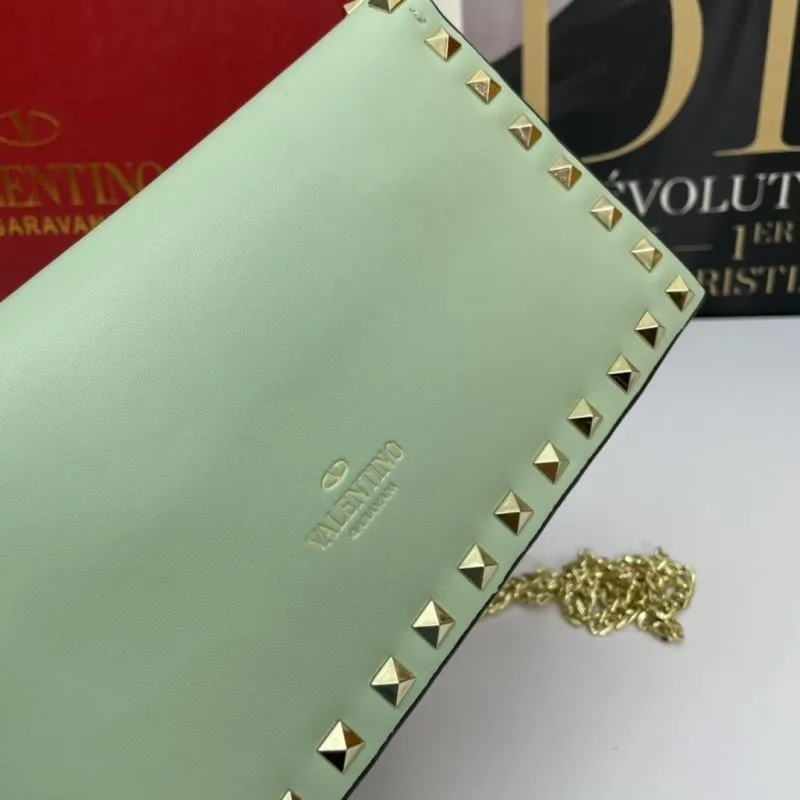 Valentino Mint Green Rockstud Crossbody Satchel Bag 1045 - Image 5