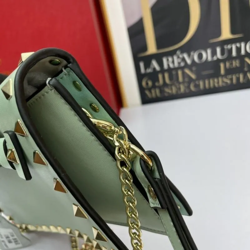 Valentino Mint Green Rockstud Crossbody Satchel Bag 1045 - Image 6
