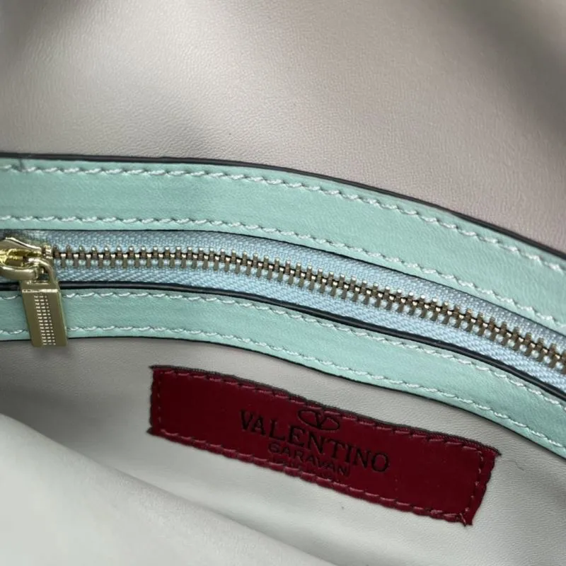 Valentino Mint Green Rockstud Crossbody Satchel Bag 1045 - Image 8