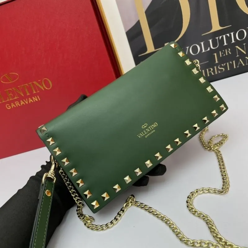 Valentino Garavani Green Chain Satchel Bag 1048