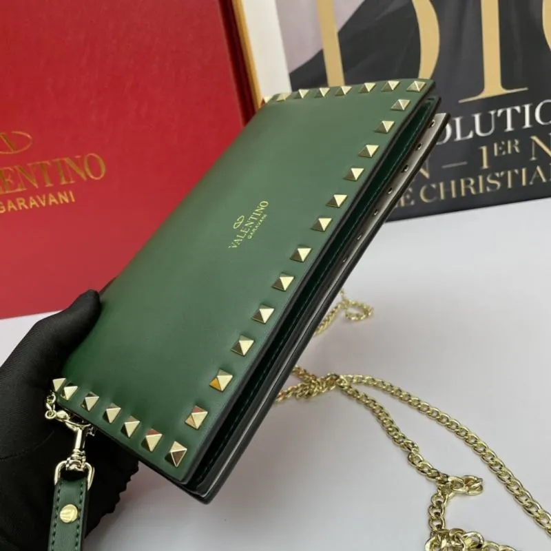 Valentino Garavani Green Chain Satchel Bag 1048 - Image 4