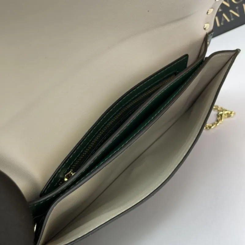 Valentino Garavani Green Chain Satchel Bag 1048 - Image 7