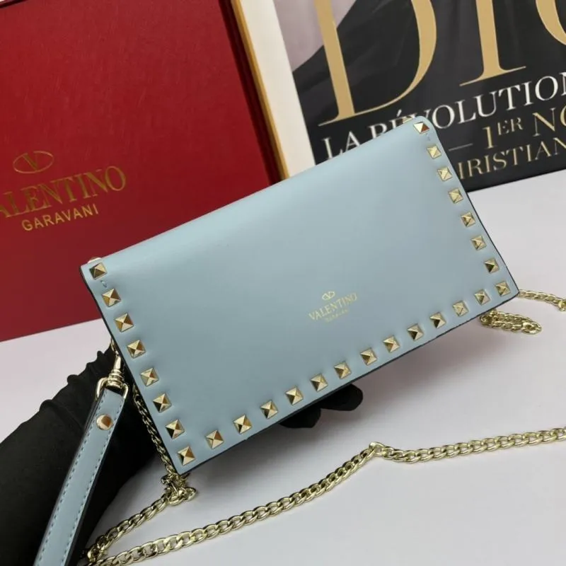 Valentino Garavani Light Blue Chain Satchel Bag