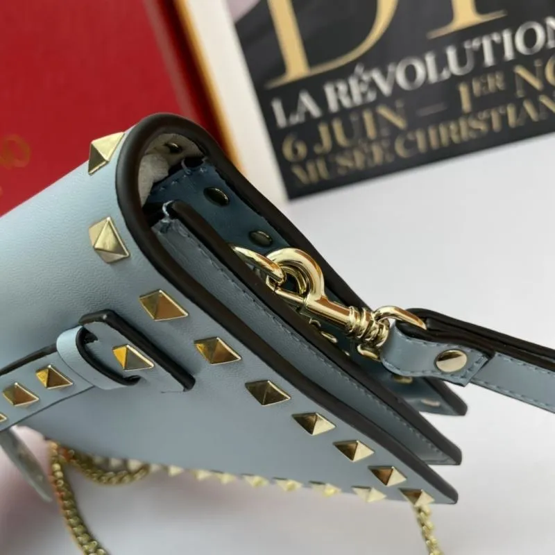 Valentino Garavani Light Blue Chain Satchel Bag - Image 6