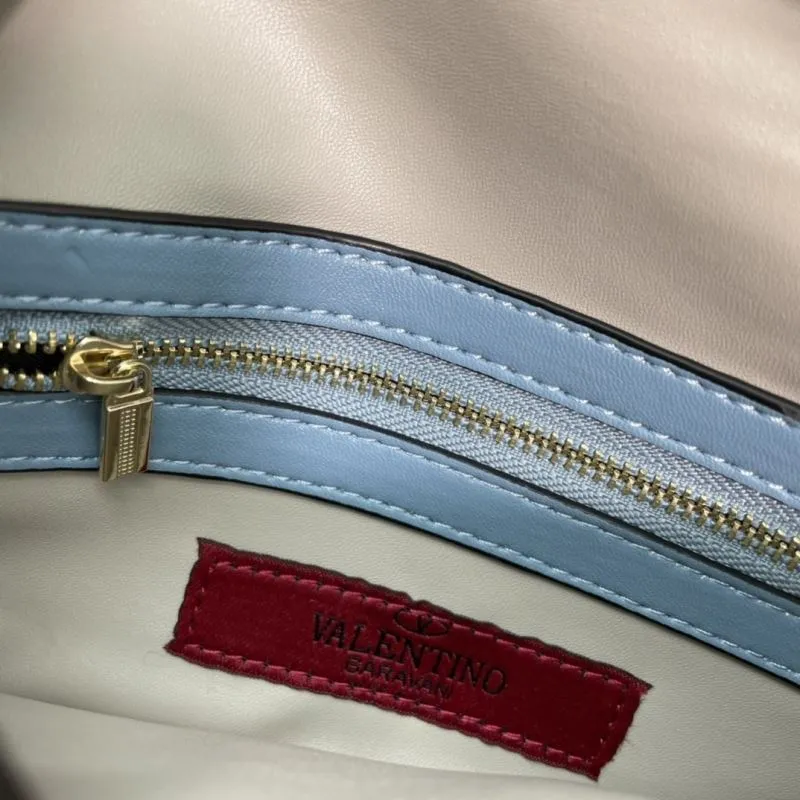 Valentino Garavani Light Blue Chain Satchel Bag - Image 8