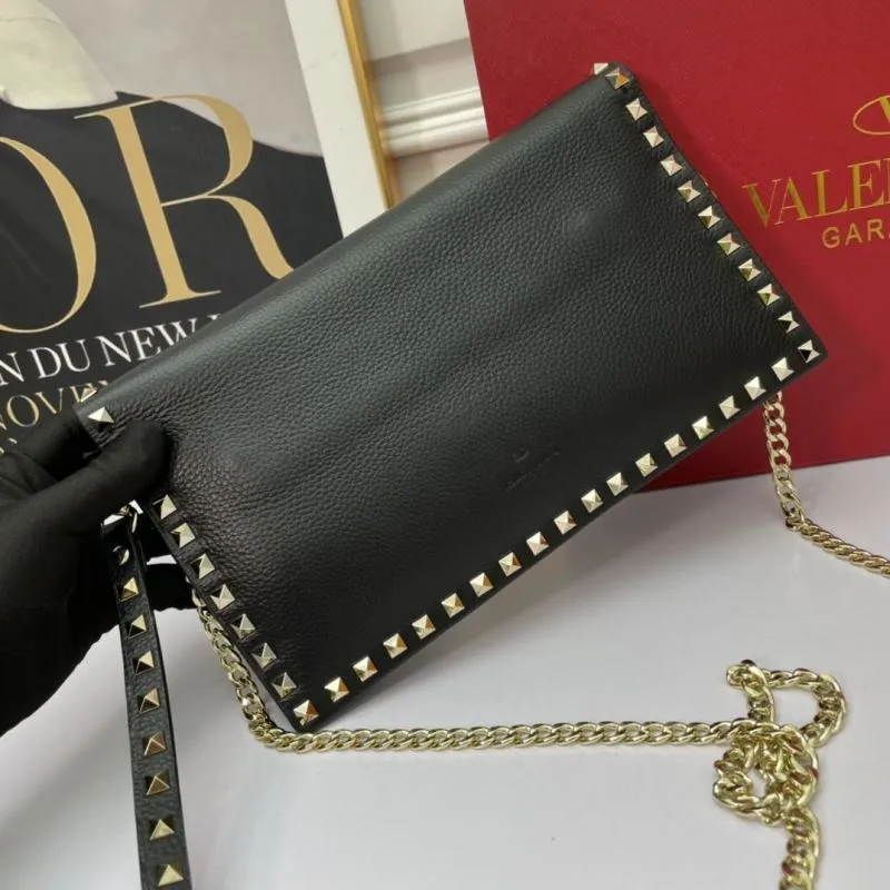 Valentino Garavani Black Rockstud Chain Crossbody Bag 1051
