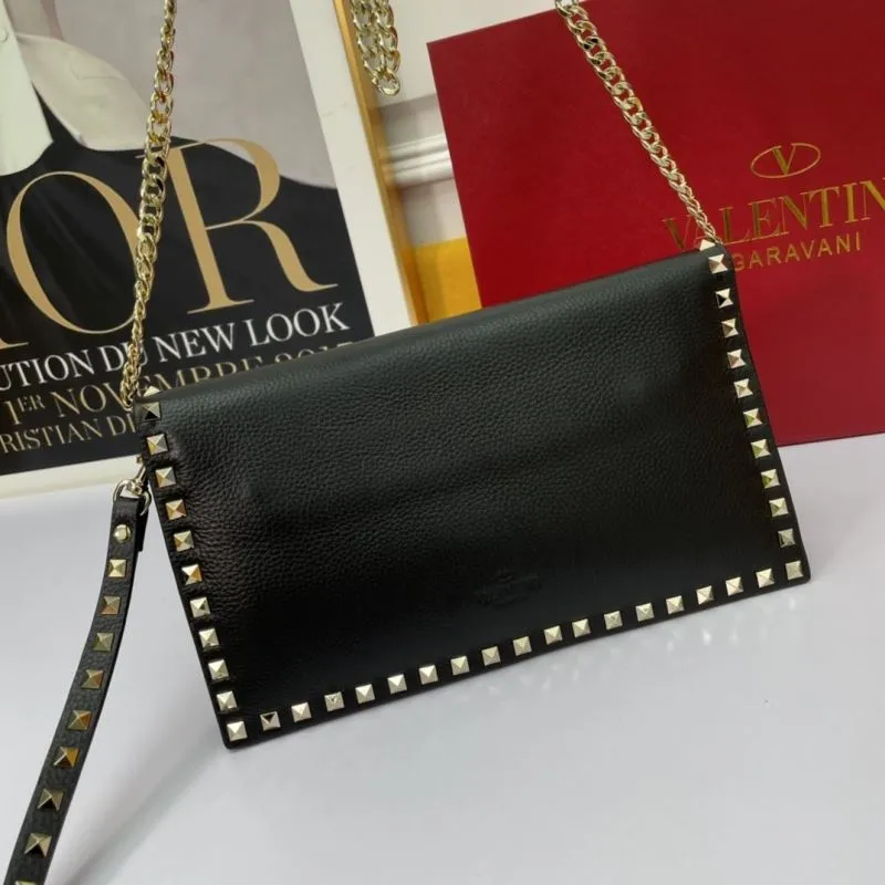 Alternative view of Valentino Garavani Black Rockstud Chain Crossbody Bag 1051