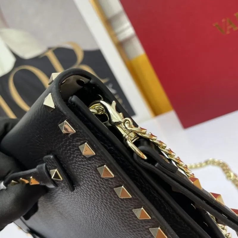 Valentino Garavani Black Rockstud Chain Crossbody Bag 1051 - Image 6