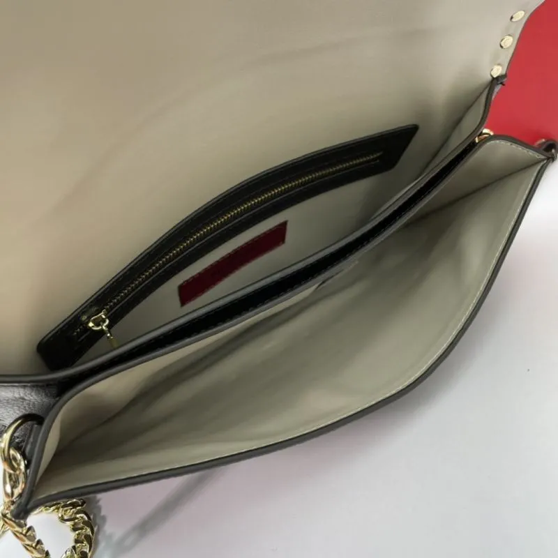 Valentino Garavani Black Rockstud Chain Crossbody Bag 1051 - Image 7