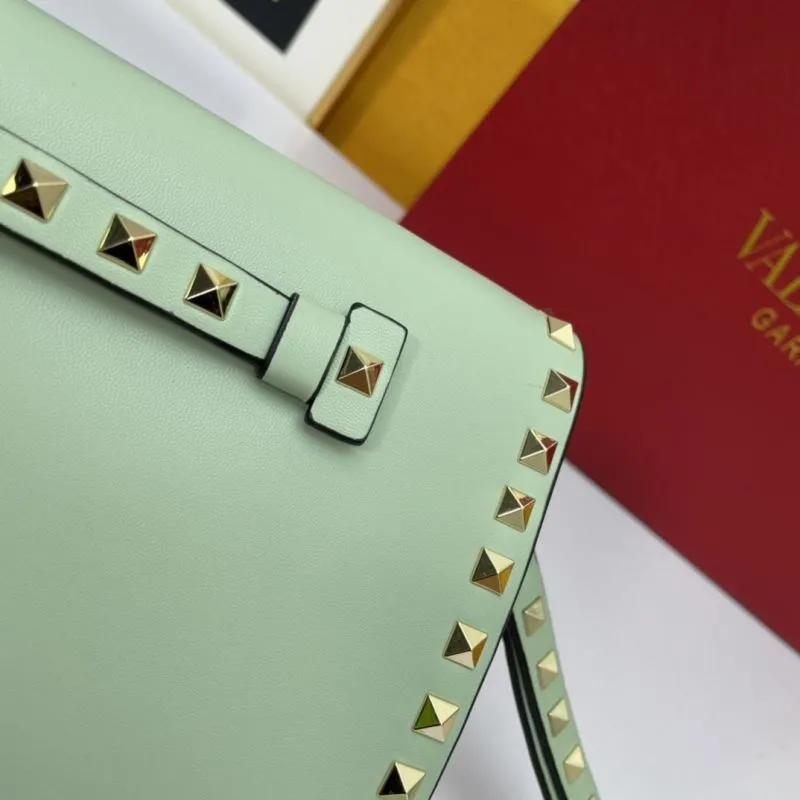 Valentino Mint Green Rockstud Satchel Bag 1056 - Image 6