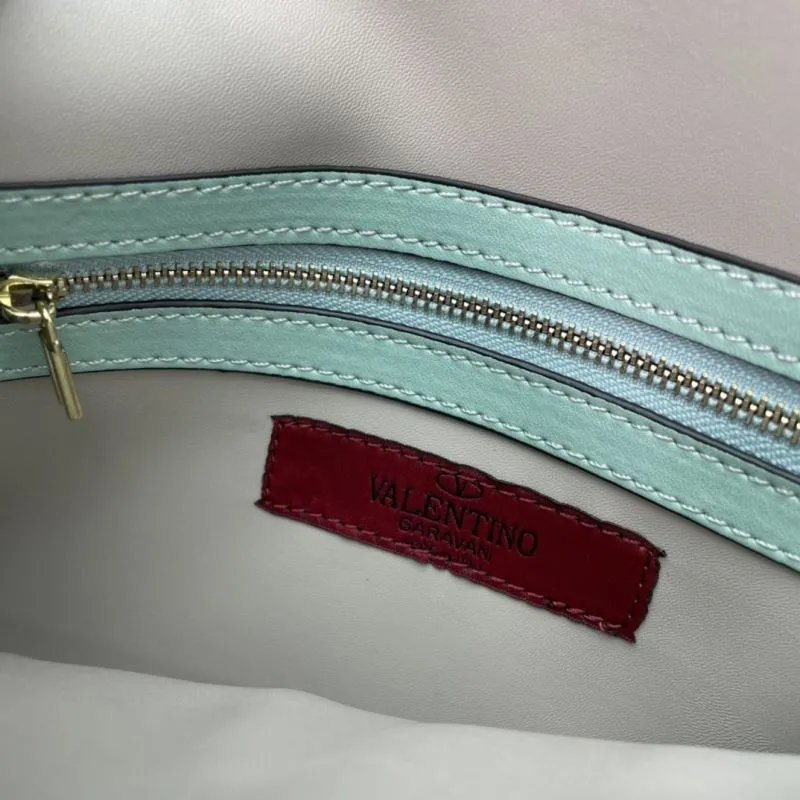 Valentino Mint Green Rockstud Satchel Bag 1056 - Image 8