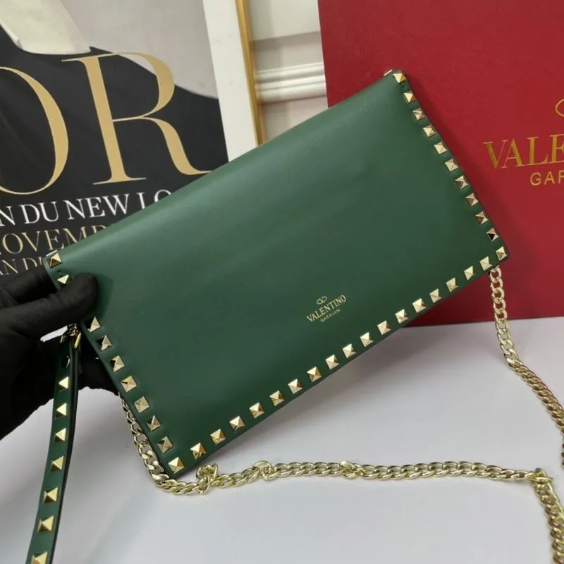 Valentino Green Rockstud Crossbody Bag